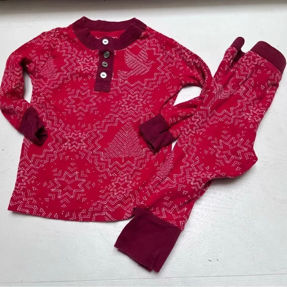 Hearth & Hand Magnolia Cotton Pajama Set Red Toddler 4T EUC